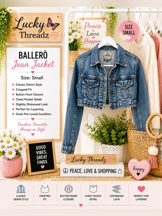 Jackets & Blazers - Cello Women’s Cropped Denim Jacket Small Blue Jean Jacket Casual Layering Piece